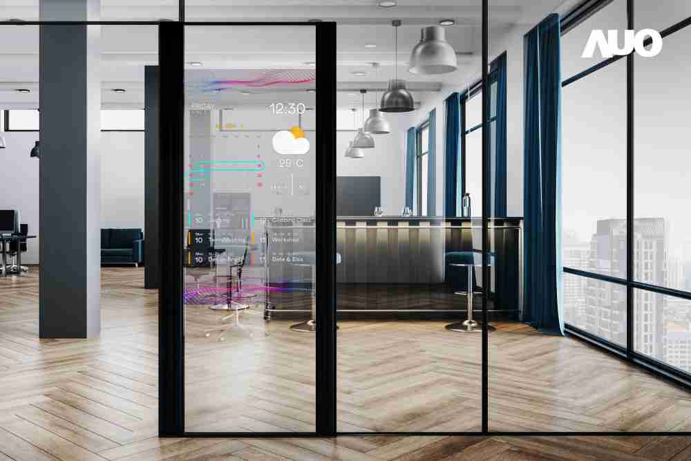 60吋Micro LED透明窗屏显示器，，，可依需求调整并延伸应用于不同场域，，，，包括汽车侧窗或家庭玄关、、智慧橱窗、、商业展示等面向，，，，提供丰富的信息娱乐内容