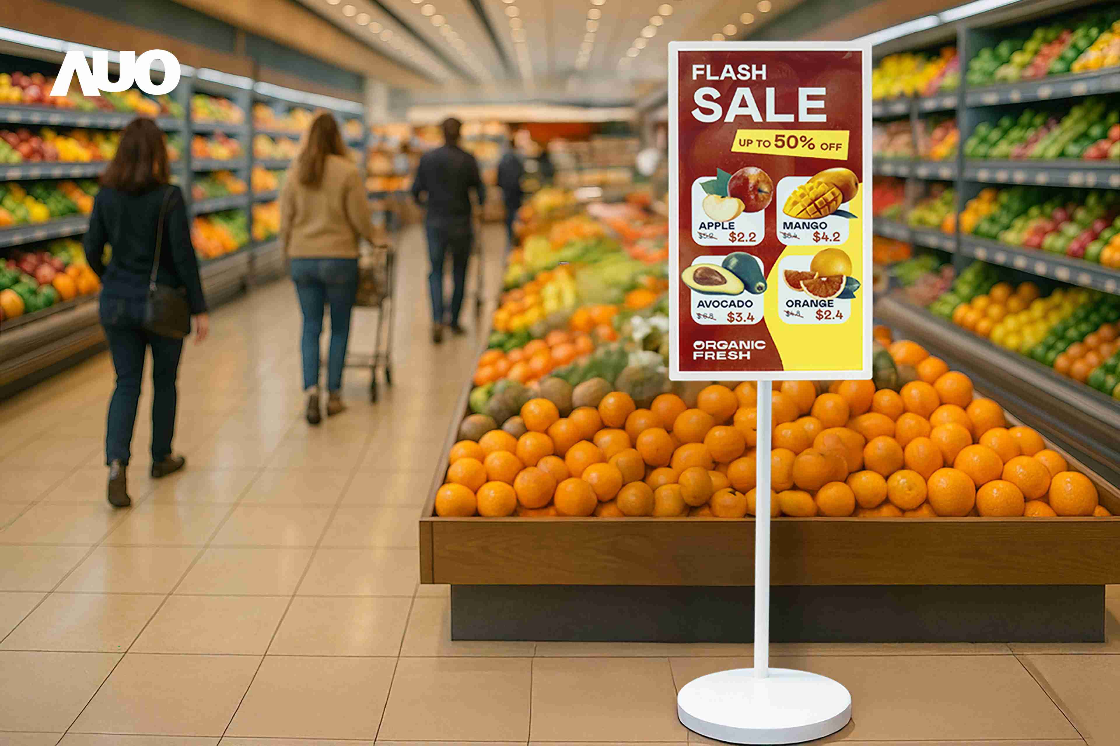 达擎首亮相低功耗、、、、全彩的〝aecoPost电子纸解决方案〞，，，，仅在更新画面时需要微量的电力驱动，，，无需布建电线的便捷设计，，，使其可灵活应用、、、、随意置放，，，并可透过云端或行动装置app，，，轻松管理及排程广告内容，，晋升店头营销利器。。。。